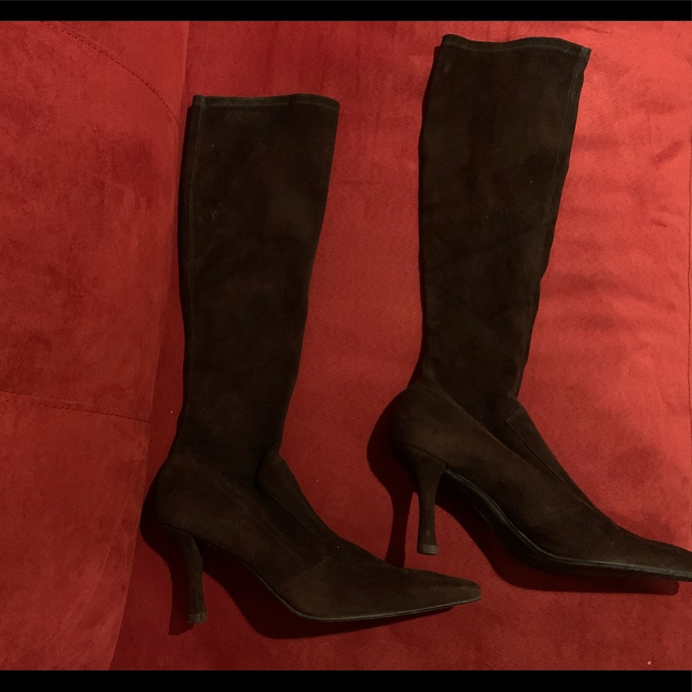 Great Chocolate Suede Stuart Weizman Boots!